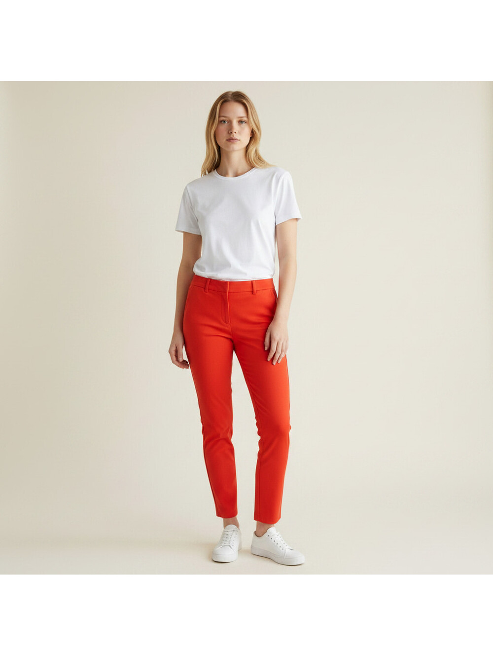 Ann Taylor Pants Women 4P Petite Pink Mid Rise Flat Front Skinny Pockets Chino
